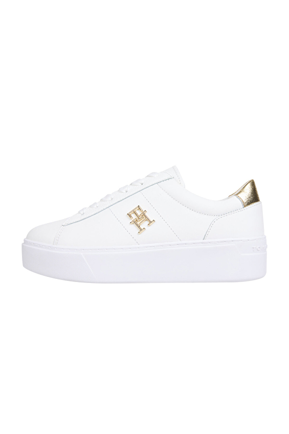 Tommy Hilfiger Kadın Platform Court Metallics Ayakkabı FW0FW08648YBS Beyaz Tommy Hilfiger Kadın Platform Court Metallics Ayakkabı FW0FW08648YBS Beyaz