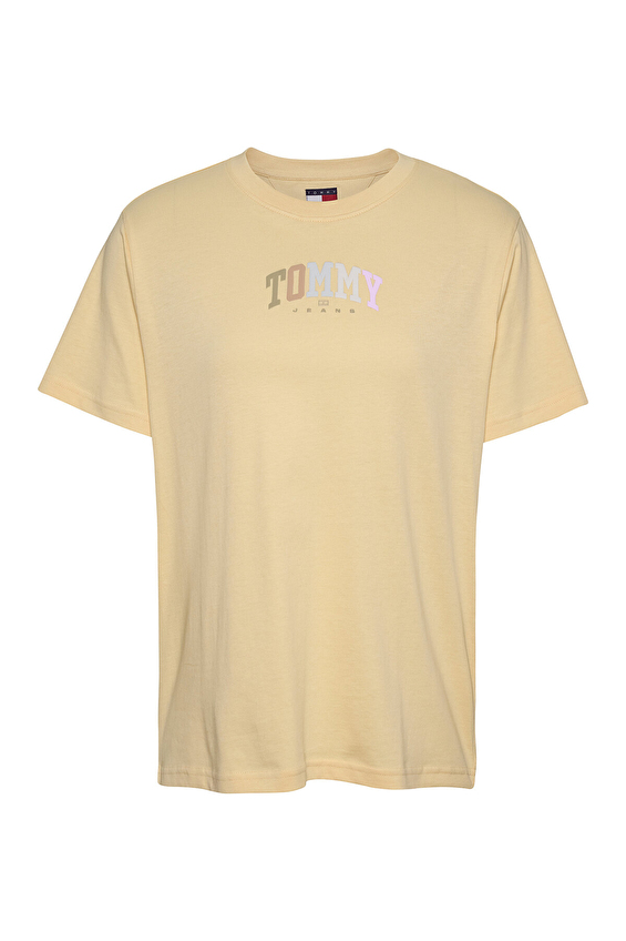 Tommy Jeans Kadın Tişört DW0DW21337 Sarı Tommy Jeans Kadın Tişört DW0DW21337 Sarı