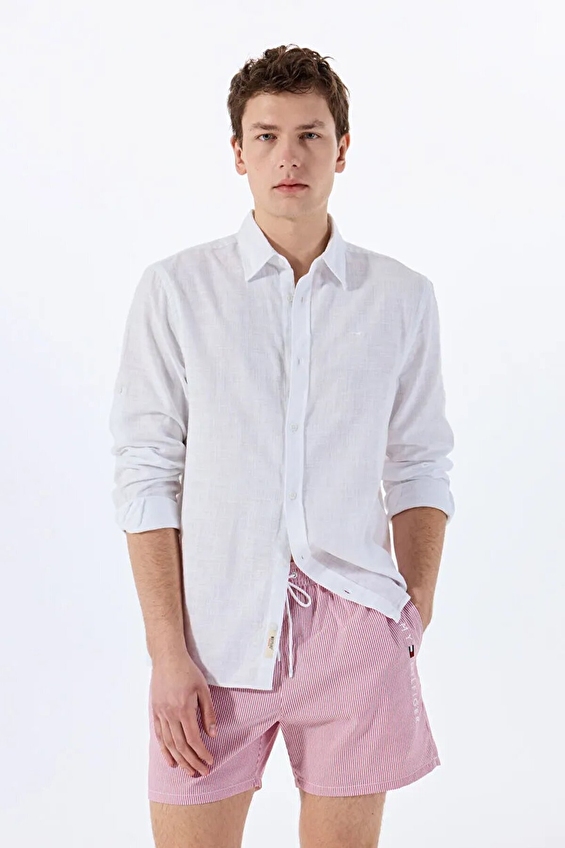 Tommy Hilfiger Erkek Mayo Şort UM0UM03265 0K9 Beyaz Tommy Hilfiger Erkek Mayo Şort UM0UM03265 0K9 Beyaz