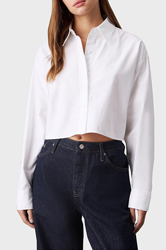 Calvin Klein Jeans Kadın Gömlek J20J225079 Beyaz Calvin Klein Jeans Kadın Gömlek J20J225079 Beyaz