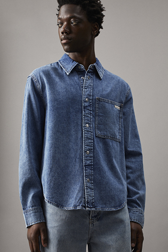Calvin Klein Jeans Erkek Gömlek J30J326561 Denım Calvin Klein Jeans Erkek Gömlek J30J326561 Denım