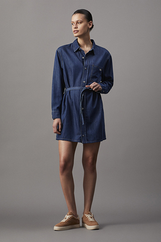 Calvin Klein Jeans Kadın Elbise J20J225008 Denım Calvin Klein Jeans Kadın Elbise J20J225008 Denım