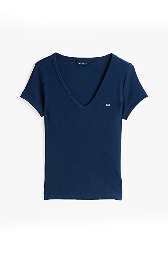 Tommy Jeans Kadın Tişört DW0DW17385 Lacivert