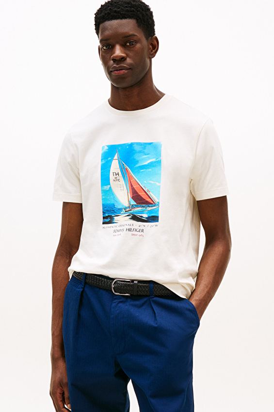 Tommy Hilfiger Erkek Tişört MW0MW38615 Sarı Tommy Hilfiger Erkek Tişört MW0MW38615 Sarı