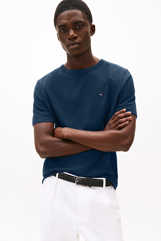 Tommy Hilfiger Erkek Tişört MW0MW38637 Mavi Tommy Hilfiger Erkek Tişört MW0MW38637 Mavi