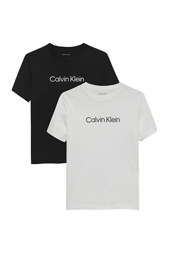 Calvin Klein Erkek Çocuk 2'li Tişört IU0IU00690 Siyah Calvin Klein Erkek Çocuk 2'li Tişört IU0IU00690 Siyah