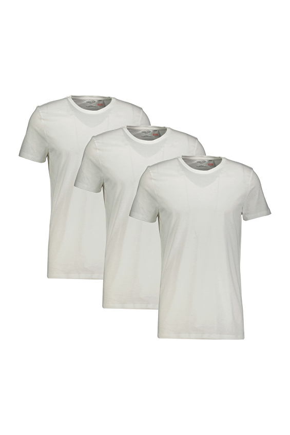 Calvin Klein Erkek 3'lü Tişört LV00NB4051 100 Beyaz Calvin Klein Erkek 3'lü Tişört LV00NB4051 100 Beyaz