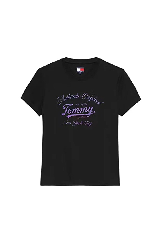 Tommy Jeans Kadın Tişört DW0DW21404 Siyah Tommy Jeans Kadın Tişört DW0DW21404 Siyah