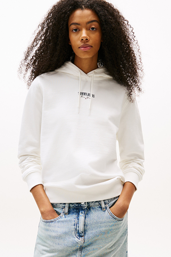 Tommy Jeans Kadın Sweatshirt DW0DW20943 Beyaz Tommy Jeans Kadın Sweatshirt DW0DW20943 Beyaz