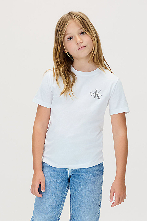 Calvin Klein Erkek Çocuk Tişört IU0IU00719 Beyaz Calvin Klein Erkek Çocuk Tişört IU0IU00719 Beyaz