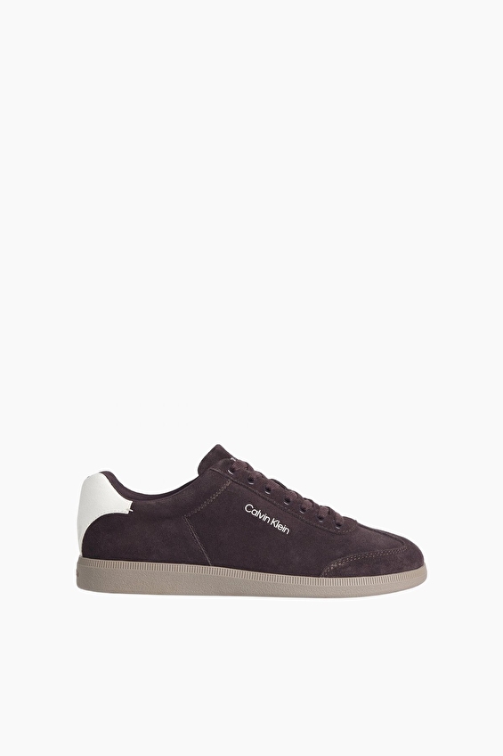 Calvin Klein Erkek Low Cupsole Lace Up SU Ayakkabı HM0HM01946VH2 Bordo süet