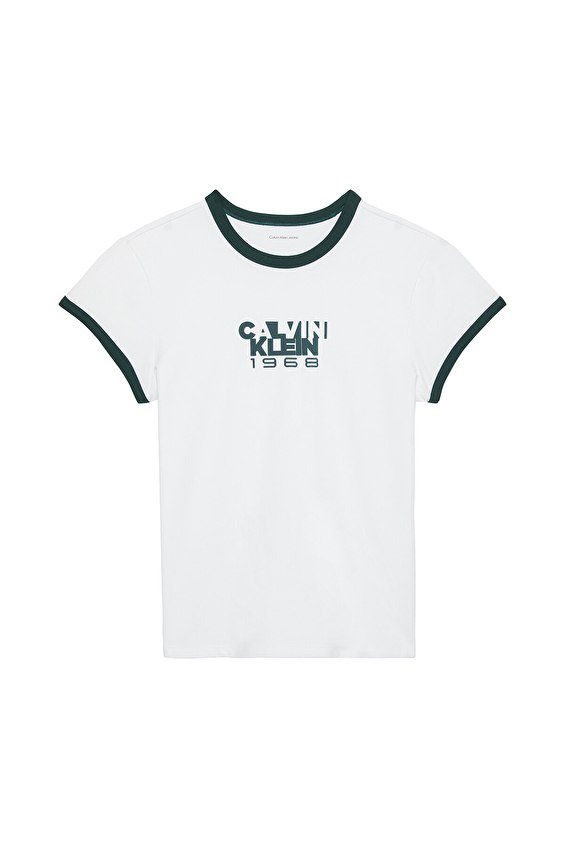 Calvin Klein Jeans Kadın Tişört LV047D208G Beyaz Calvin Klein Jeans Kadın Tişört LV047D208G Beyaz