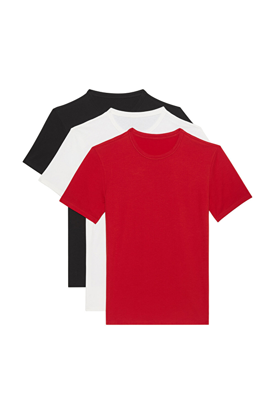 Calvin Klein Erkek 3'lü Atlet LV00NB41850JM Siyah/beyaz/kırmızı Calvin Klein Erkek 3'lü Atlet LV00NB41850JM Siyah/beyaz/kırmızı