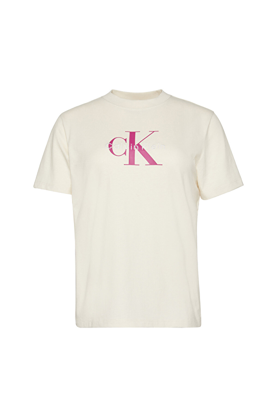 Calvin Klein Jeans Kadın Tişört LV047B865G Krem Calvin Klein Jeans Kadın Tişört LV047B865G Krem
