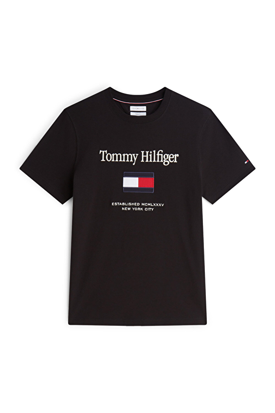 Tommy Hilfiger Erkek Tişört MW0MW42736 Siyah Tommy Hilfiger Erkek Tişört MW0MW42736 Siyah