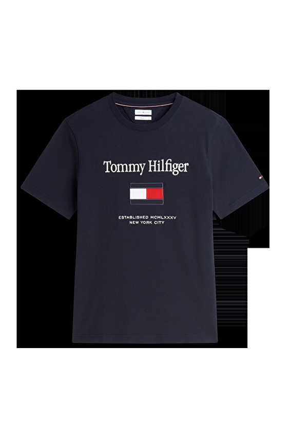 Tommy Hilfiger Erkek Tişört MW0MW42736 Mavi Tommy Hilfiger Erkek Tişört MW0MW42736 Mavi