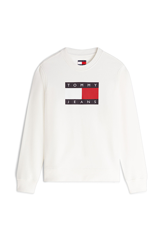 Tommy Jeans Kadın Sweatshirt DW0DW22564 Beyaz Tommy Jeans Kadın Sweatshirt DW0DW22564 Beyaz