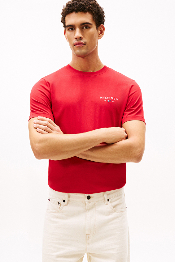 Tommy Hilfiger Erkek Tişört MW0MW41456 Kırmızı Tommy Hilfiger Erkek Tişört MW0MW41456 Kırmızı