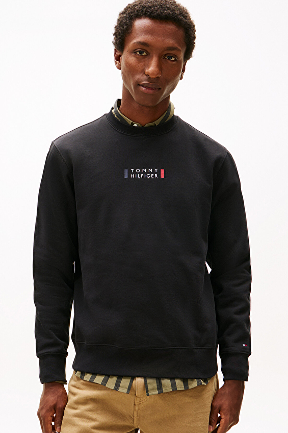 Tommy Hilfiger Erkek Sweatshirt MW0MW41428 Siyah Tommy Hilfiger Erkek Sweatshirt MW0MW41428 Siyah