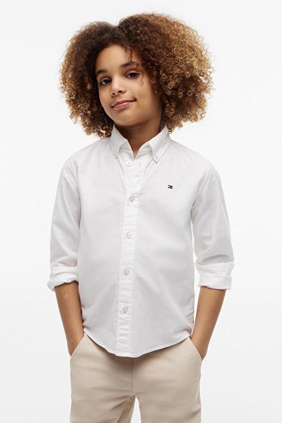 Tommy Hilfiger Erkek Çocuk Gömlek KB0KB10192 Beyaz Tommy Hilfiger Erkek Çocuk Gömlek KB0KB10192 Beyaz