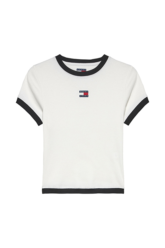 Tommy Jeans Kadın Tişört DW0DW22575 Beyaz Tommy Jeans Kadın Tişört DW0DW22575 Beyaz