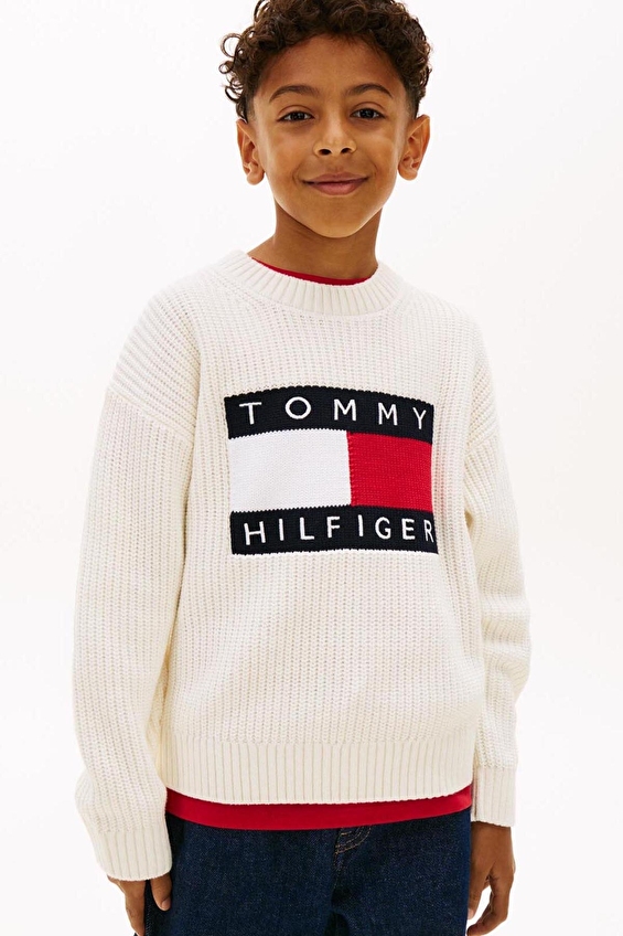 Tommy Hilfiger Erkek Çocuk Triko KB0KB10071 Ekru Tommy Hilfiger Erkek Çocuk Triko KB0KB10071 Ekru