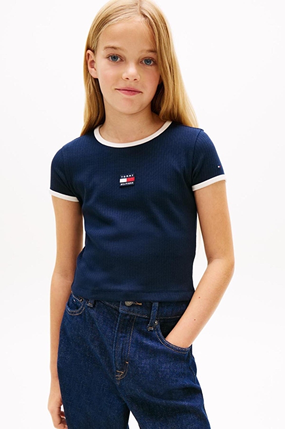 Tommy Hilfiger Kız Çocuk Tişört KG0KG09066 Lacivert Tommy Hilfiger Kız Çocuk Tişört KG0KG09066 Lacivert