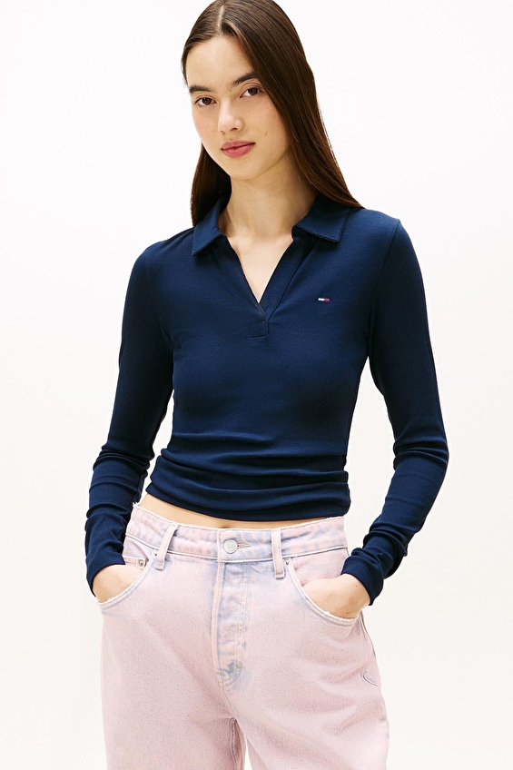 Tommy Jeans Kadın Tişört DW0DW21933 Mavi Tommy Jeans Kadın Tişört DW0DW21933 Mavi