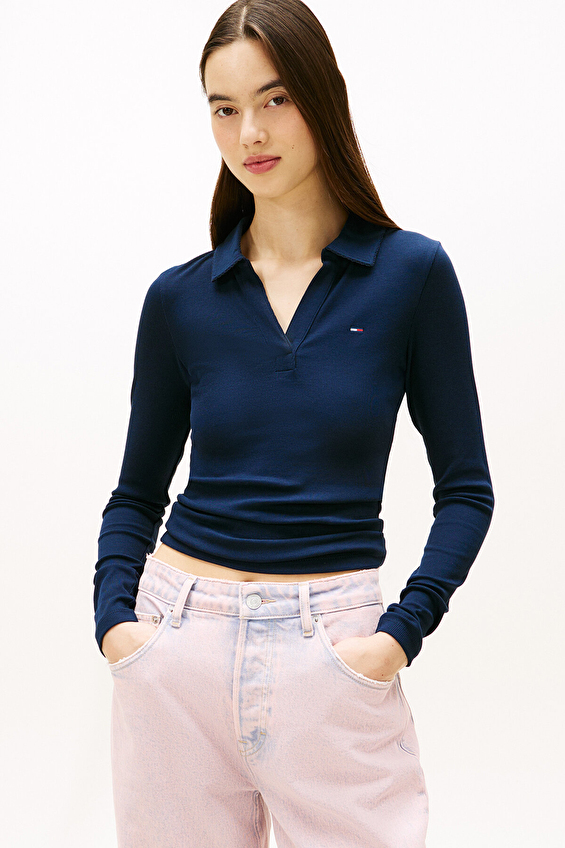 Tommy Jeans Kadın Tişört DW0DW21933 Mavi Tommy Jeans Kadın Tişört DW0DW21933 Mavi