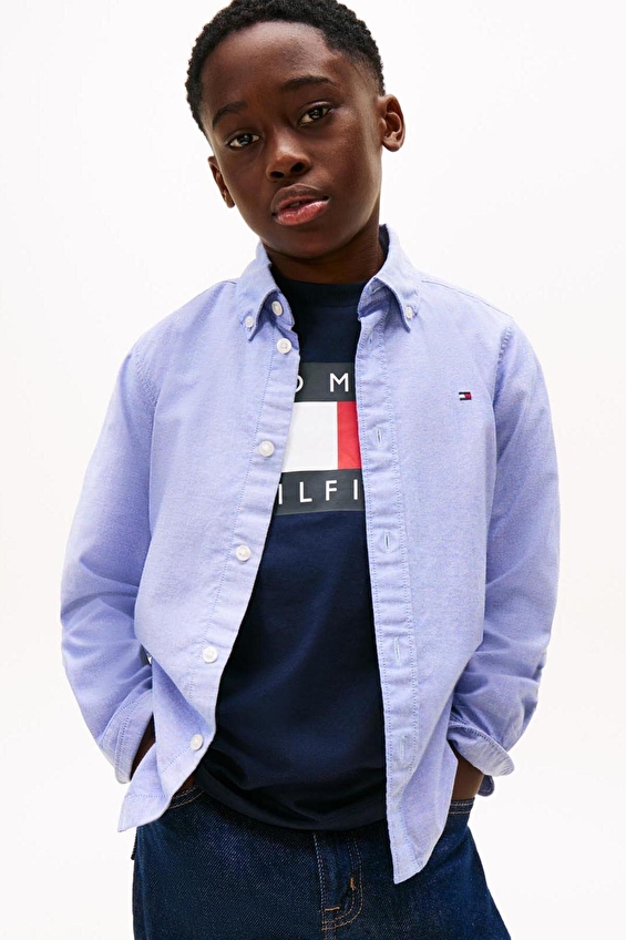 Tommy Hilfiger Erkek Çocuk Gömlek KB0KB10192 Mavi Tommy Hilfiger Erkek Çocuk Gömlek KB0KB10192 Mavi