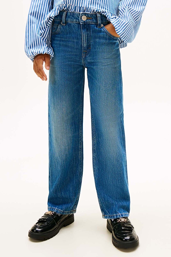 Tommy Hilfiger Kız Çocuk Kot Pantolon KG0KG08965 Mavi Tommy Hilfiger Kız Çocuk Kot Pantolon KG0KG08965 Mavi