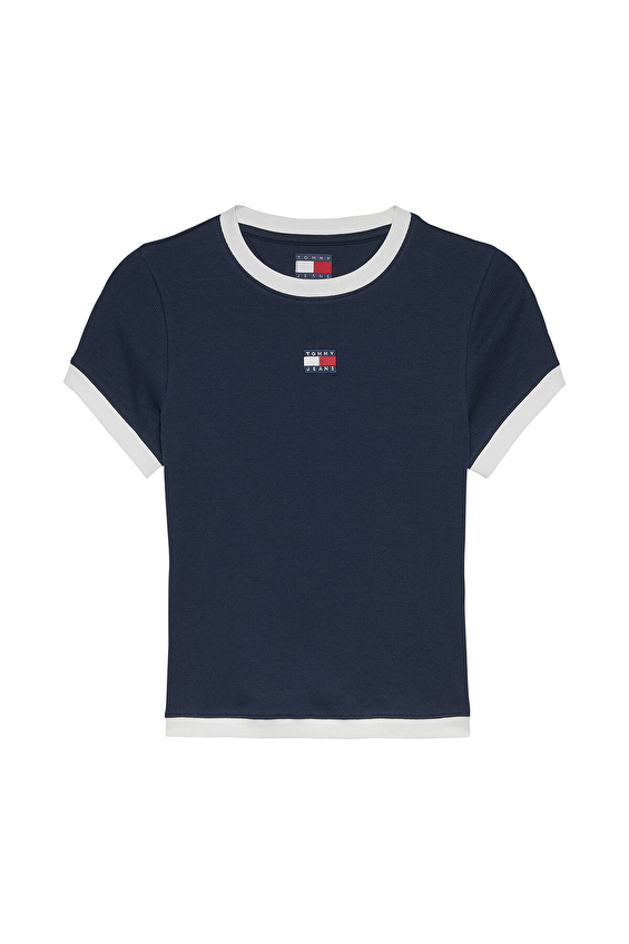 Tommy Jeans Kadın Tişört DW0DW22575 Mavi Tommy Jeans Kadın Tişört DW0DW22575 Mavi