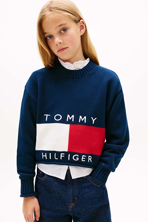 Tommy Hilfiger Kız Çocuk Triko KG0KG08922 Lacivert Tommy Hilfiger Kız Çocuk Triko KG0KG08922 Lacivert