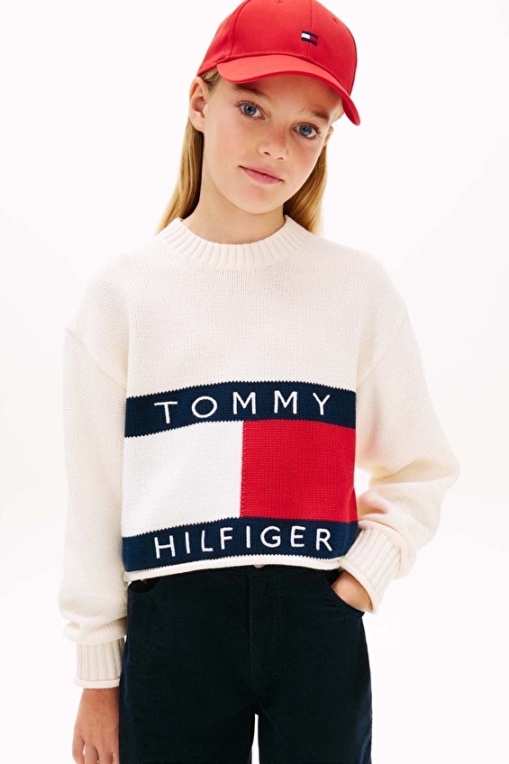 Tommy Hilfiger Kız Çocuk Triko KG0KG08922 Ekru Tommy Hilfiger Kız Çocuk Triko KG0KG08922 Ekru