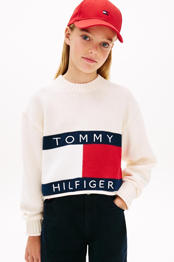 Tommy Hilfiger Kız Çocuk Triko KG0KG08922 Ekru Tommy Hilfiger Kız Çocuk Triko KG0KG08922 Ekru
