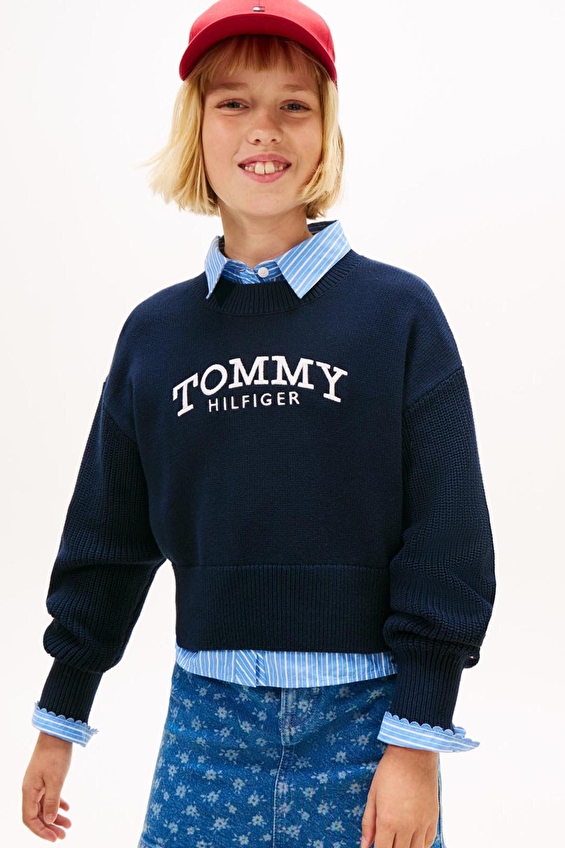 Tommy Hilfiger Kız Çocuk Triko KG0KG08921 Lacivert Tommy Hilfiger Kız Çocuk Triko KG0KG08921 Lacivert