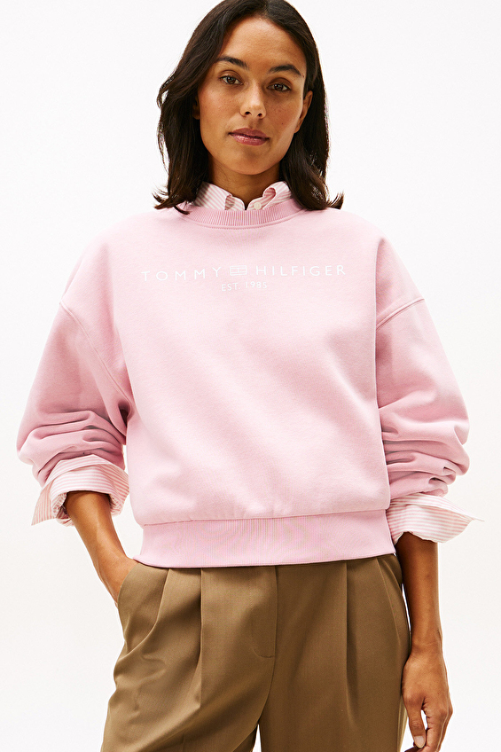 Tommy Hilfiger Kadın Sweatshirt WW0WW47831 Pembe Tommy Hilfiger Kadın Sweatshirt WW0WW47831 Pembe