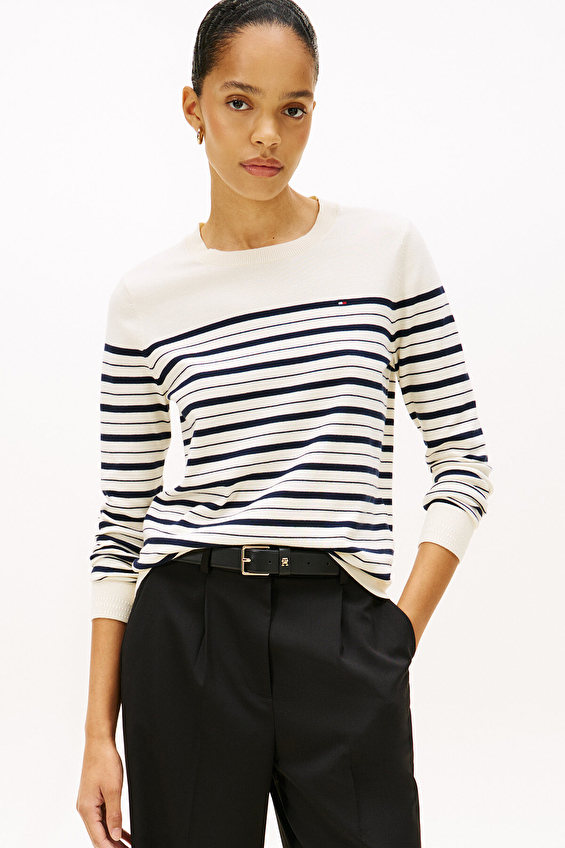 Tommy Hilfiger Kadın Kazak WW0WW44984 Siyah Tommy Hilfiger Kadın Kazak WW0WW44984 Siyah