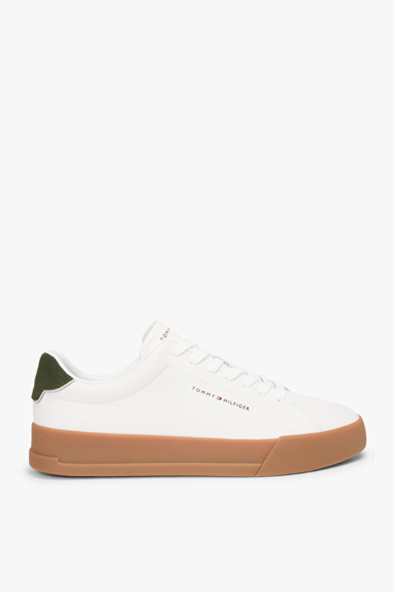 Tommy Hilfiger Erkek Court Lth Detail Ess Ayakkabı FM0FM0536701V Beyaz Tommy Hilfiger Erkek Court Lth Detail Ess Ayakkabı FM0FM0536701V Beyaz