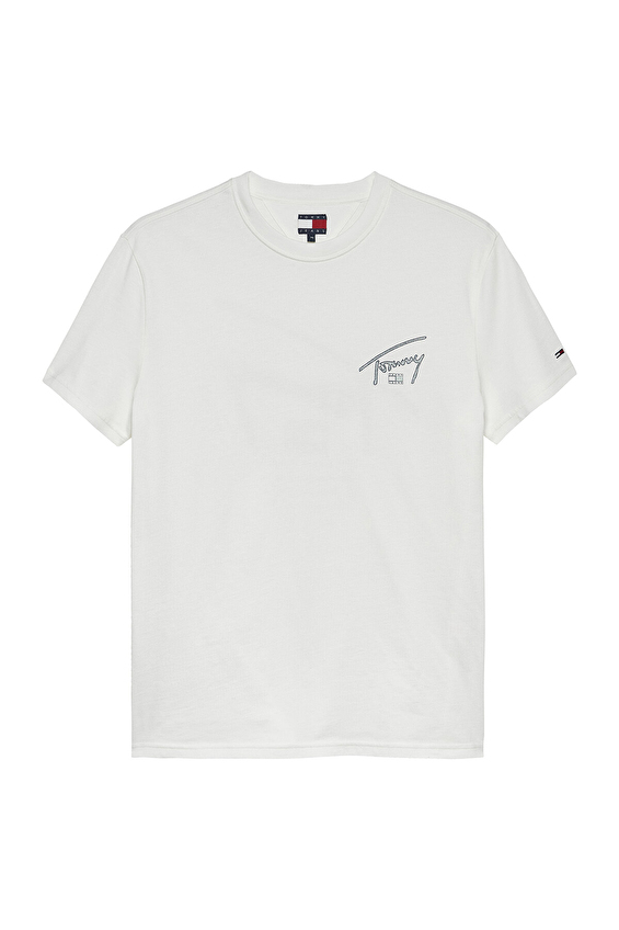 Tommy Jeans Erkek Tişört DM0DM22320 Beyaz Tommy Jeans Erkek Tişört DM0DM22320 Beyaz