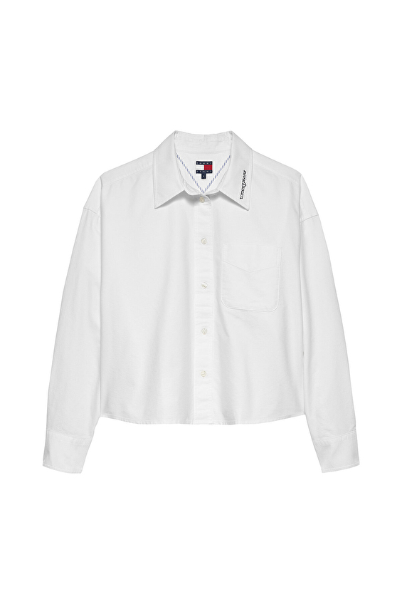 Tommy Jeans Kadın Gömlek DW0DW21455 Beyaz Tommy Jeans Kadın Gömlek DW0DW21455 Beyaz