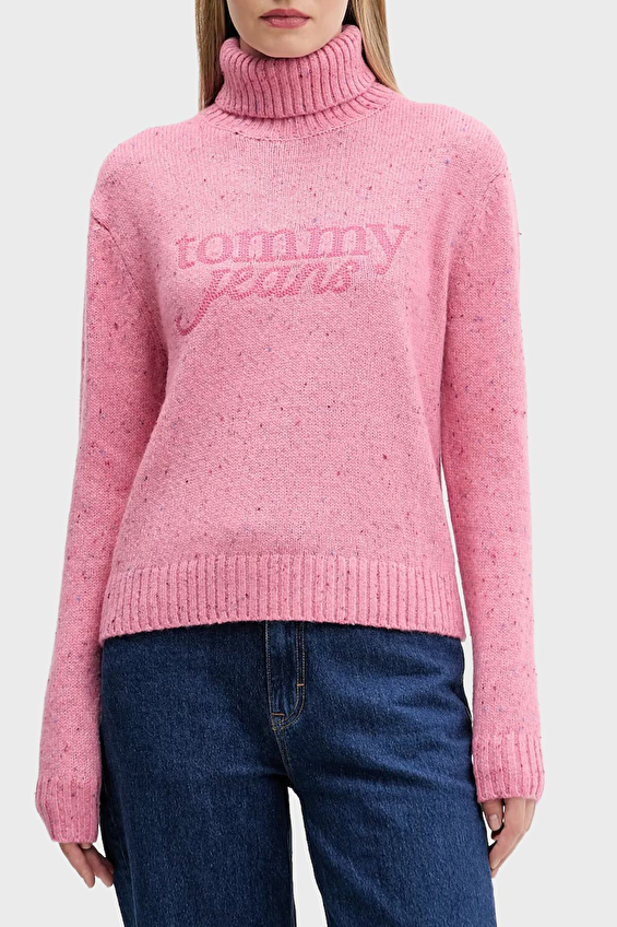 Tommy Jeans Kadın Kazak DW0DW21687 Pembe Tommy Jeans Kadın Kazak DW0DW21687 Pembe
