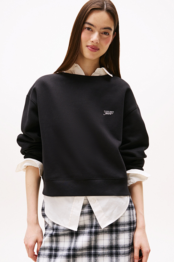 Tommy Jeans Kadın Sweatshirt DW0DW21961 Siyah Tommy Jeans Kadın Sweatshirt DW0DW21961 Siyah