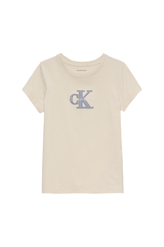 Calvin Klein Kız Çocuk Tişört IG0IG03065 Ekru