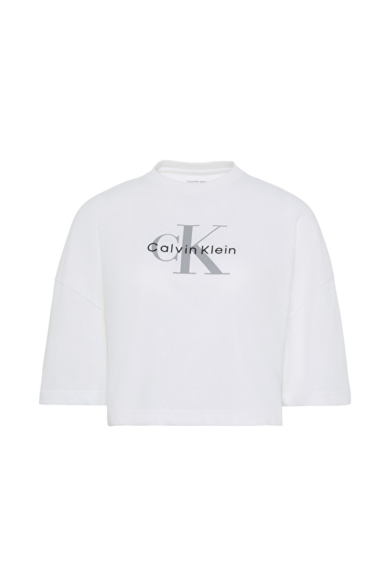 Calvin Klein Jeans Kadın Tişört LV047F828G Beyaz Calvin Klein Jeans Kadın Tişört LV047F828G Beyaz