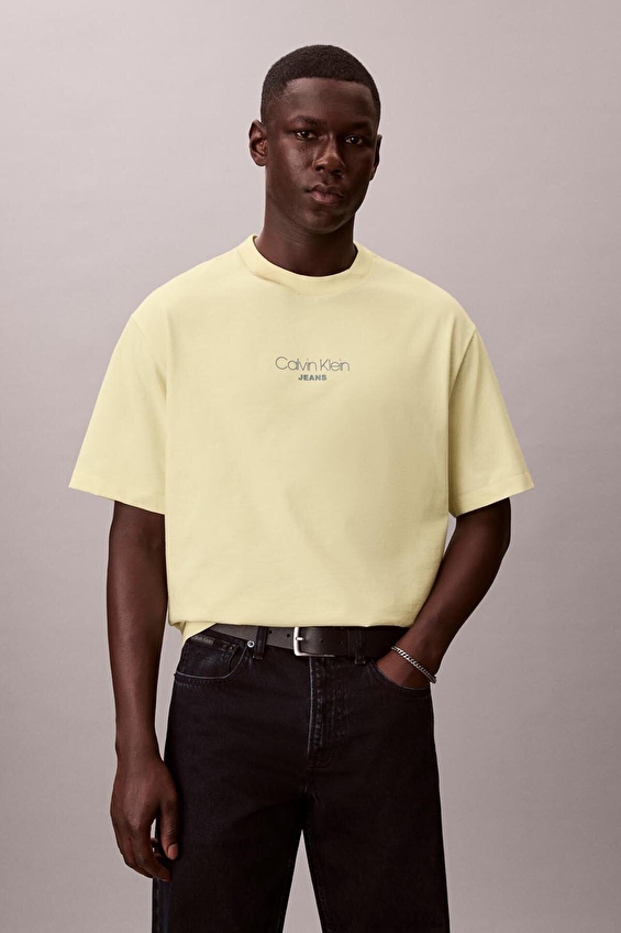 Calvin Klein Jeans Relax Fit Erkek Tişört LV04RC851G Sarı Calvin Klein Jeans Relax Fit Erkek Tişört LV04RC851G Sarı