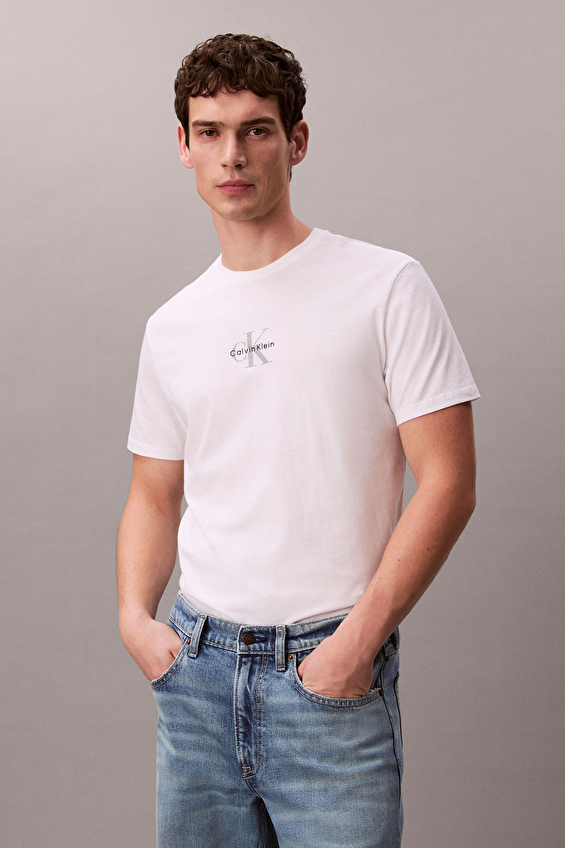 Calvin Klein Jeans Regular Fit Erkek Tişört LV04RB866G Açık beyaz Calvin Klein Jeans Regular Fit Erkek Tişört LV04RB866G Açık beyaz
