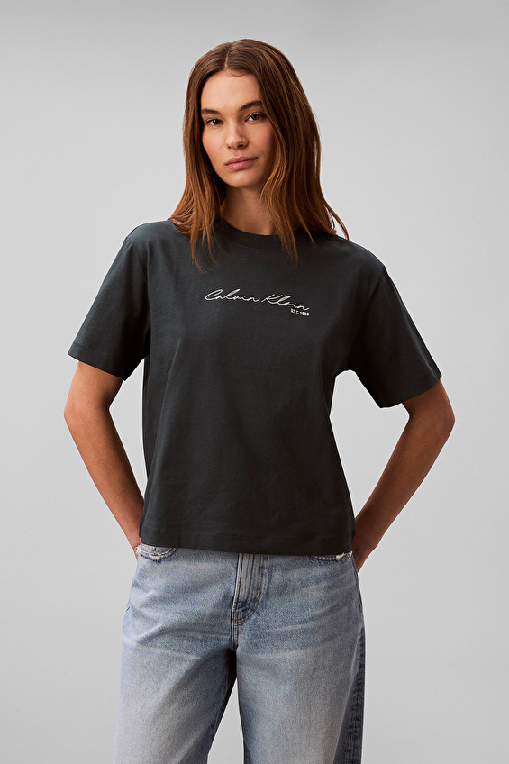 Calvin Klein Jeans Kadın Tişört LV047F820G Mavi Calvin Klein Jeans Kadın Tişört LV047F820G Mavi