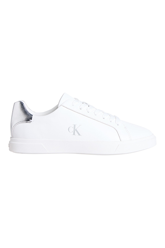 Calvin Klein Kadın Low Pro Cupsole Laceup Lth Met Ayakkabı HW0HW028460K8 Beyaz Calvin Klein Kadın Low Pro Cupsole Laceup Lth Met Ayakkabı HW0HW028460K8 Beyaz
