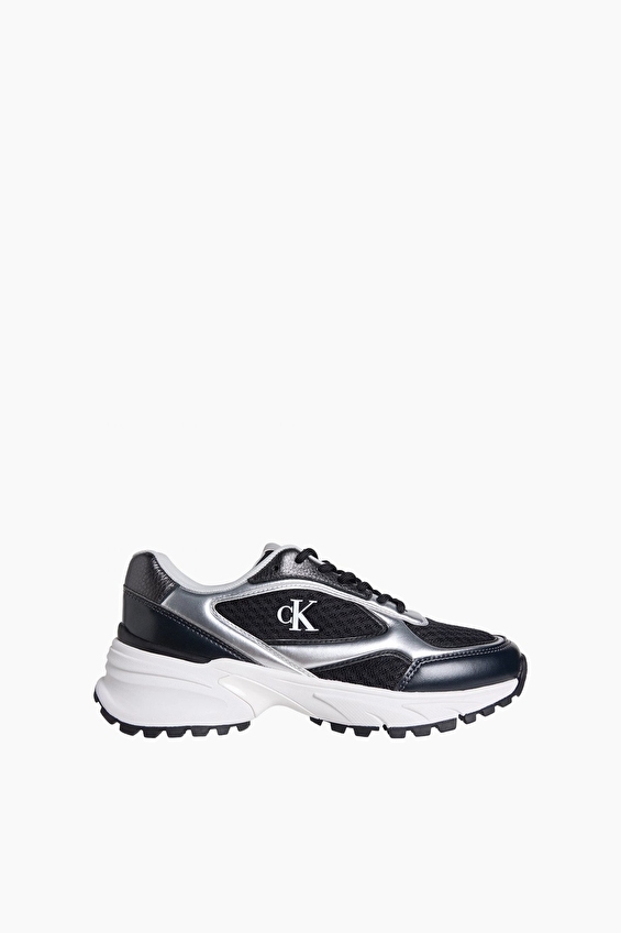 Calvin Klein Jeans Kadın Hike Runner Laceup Mesh Mix Met Ayakkabı YW0YW0206301L Siyah